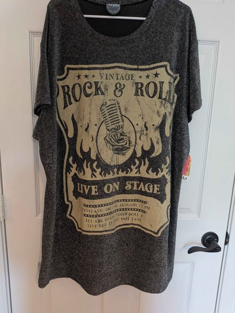 ARULA Mini Dress with vintage Rock & Roll Graphic
